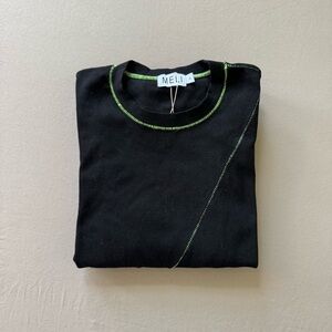 Meli Contast Stitch Ribbed Top